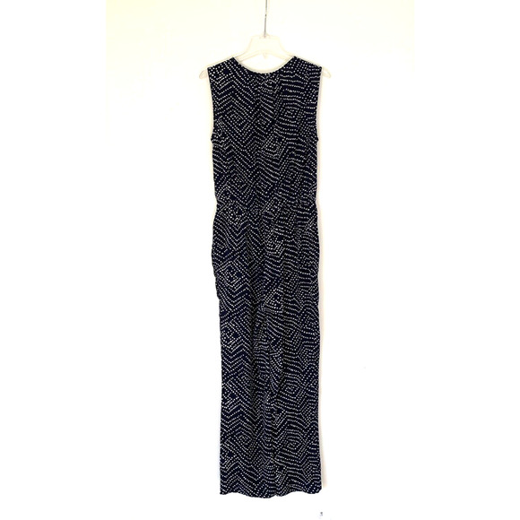 Diane Von Furstenberg DVF Eva Jumpsuit Small Blue Polka Dot Silk Sleeveless - Picture 5 of 16